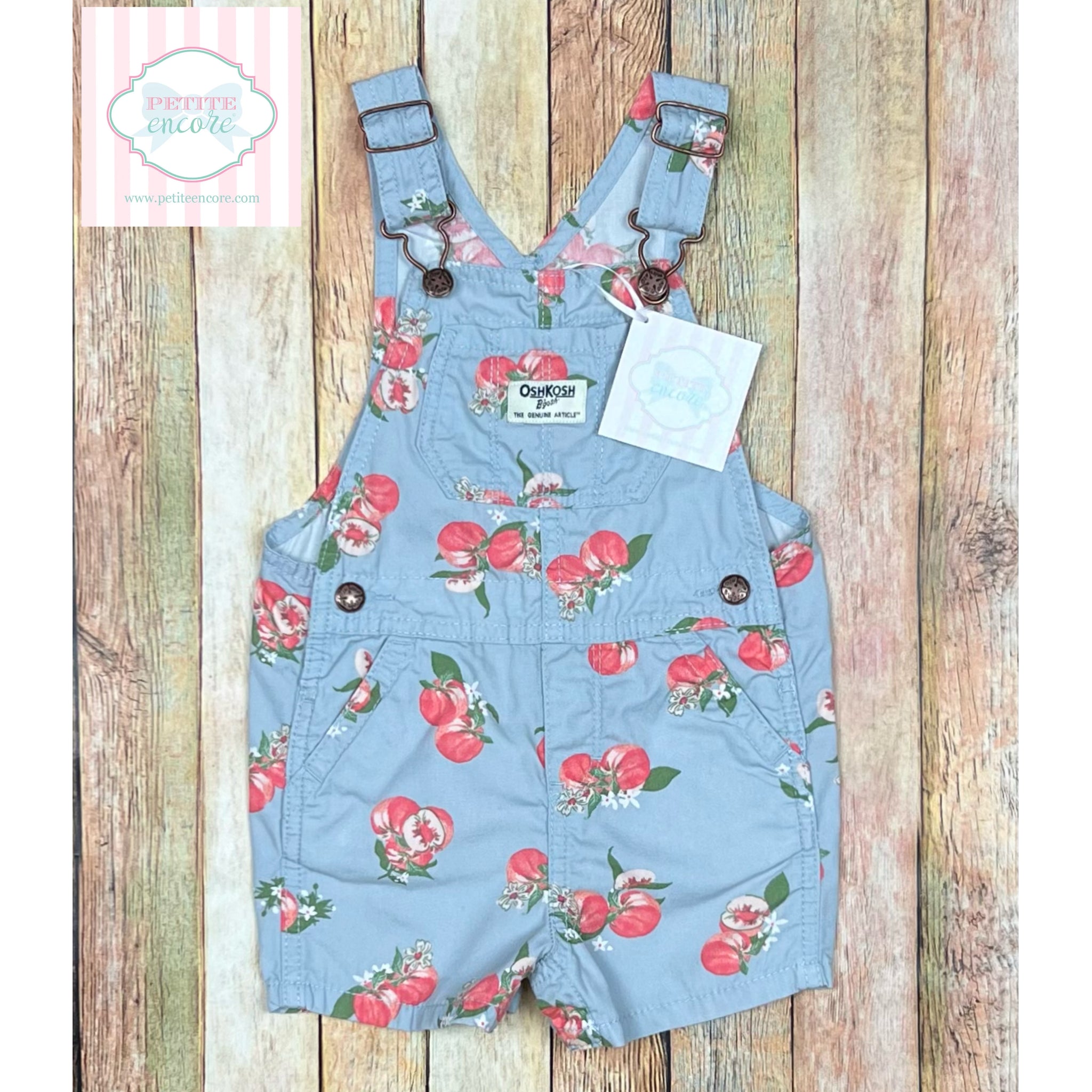 OshKosh peach themed overalls 18m – Petite Encore