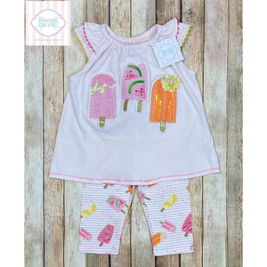 Mud Pie popsicle themed two piece 4T