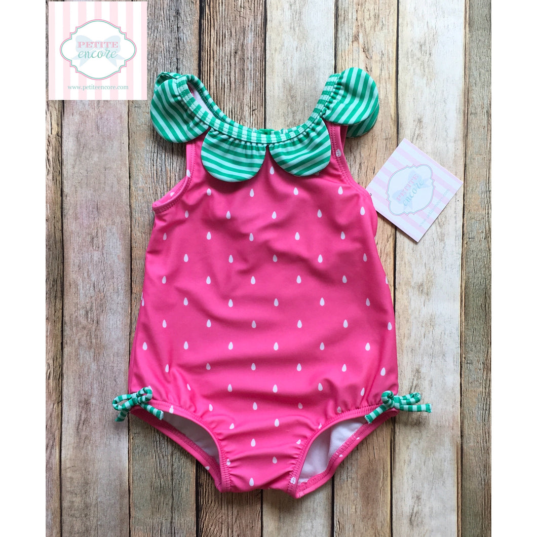 Gymboree strawberry themed one piece swimsuit 12-18m