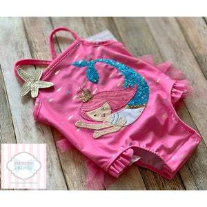 Mermaid themed swimsuit by Mud Pie Baby 6-9m