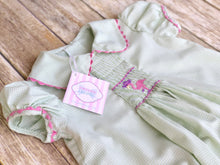 Flamingo themed smocked two piece set 4T