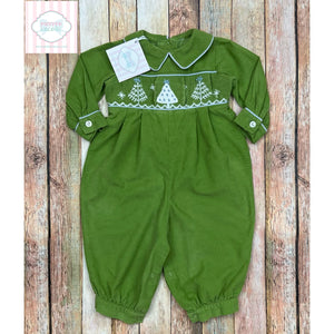 Holiday themed smocked one piece 6m