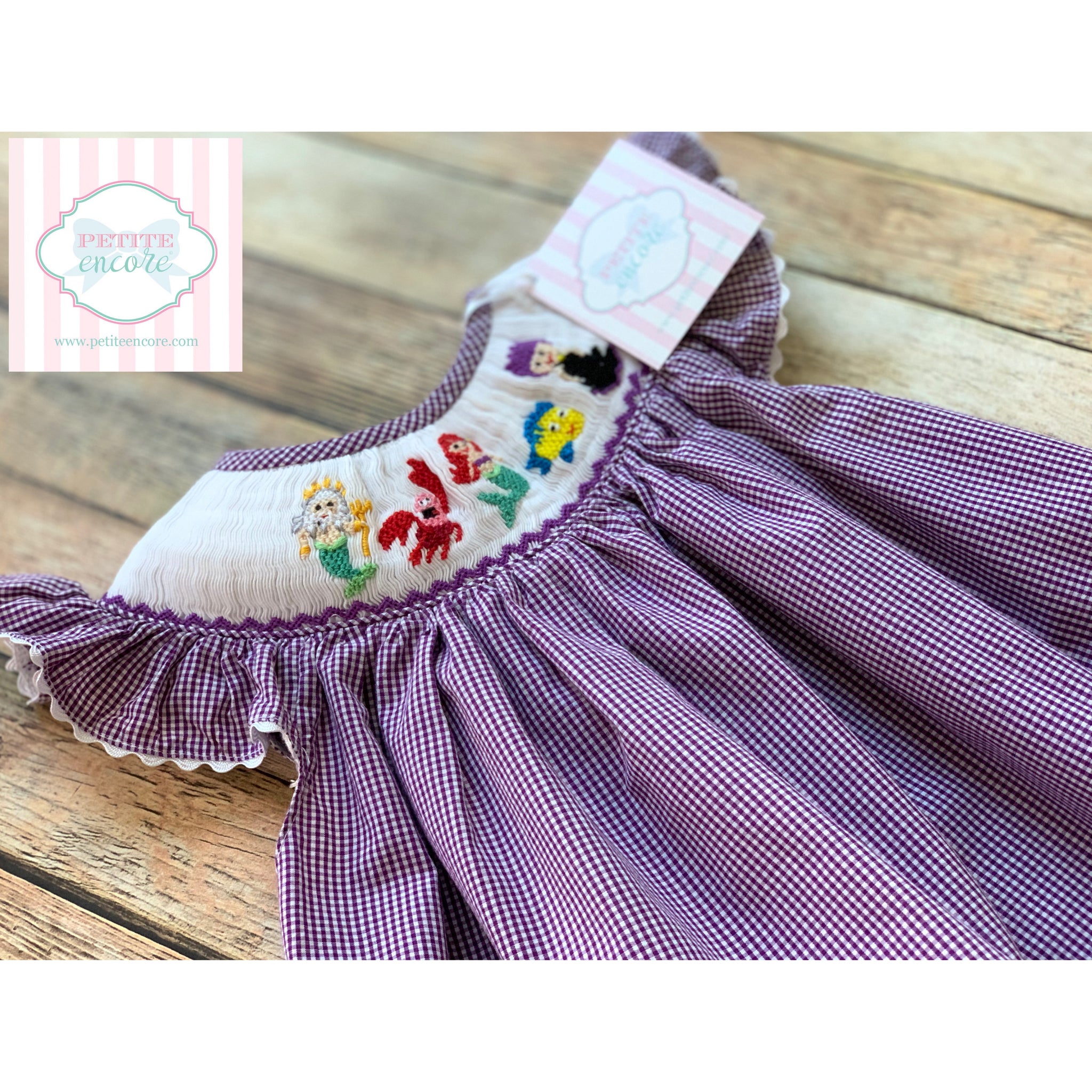 little mermaid smocked dress Smocked Mermaid Princess Flutter Sleeve Dress