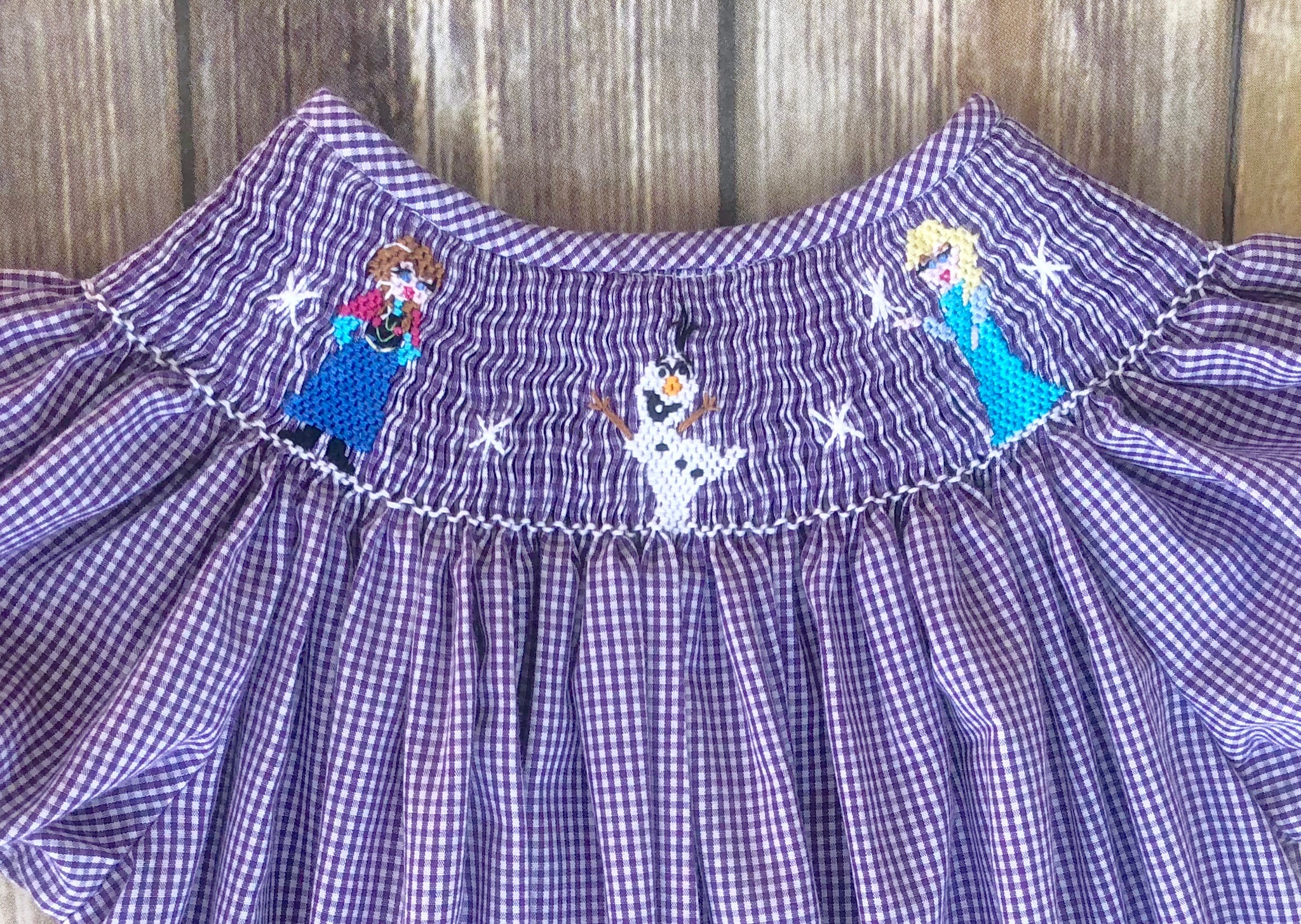 Frozen themed smocked dress 8 – Petite Encore Frozen themed smocked dress 8 – Petite Encore