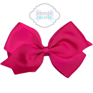 Toddler bow on alligator clip- Hot Pink