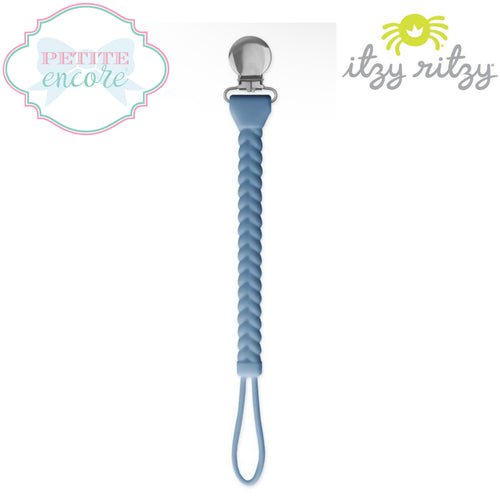 Sweetie Strap™️ Silicone Pacifier Clip- Blue Braid