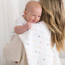 Marquisette swaddle blanket- Watercolor Mini Micro Dots