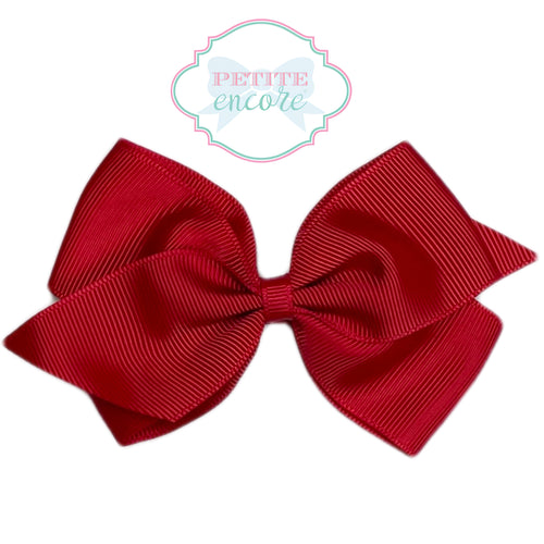 Toddler bow on alligator clip- Red