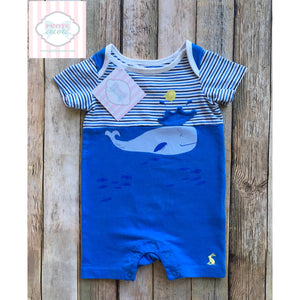 Whale themed one piece by Joules 0-3m