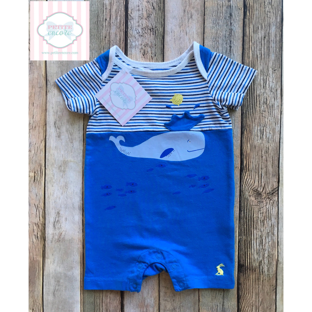 Whale themed one piece by Joules 0-3m