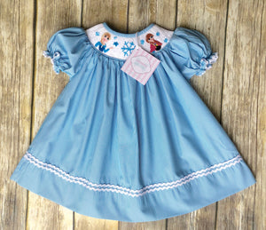Frozen themed smocked dress by Babeeni 6m