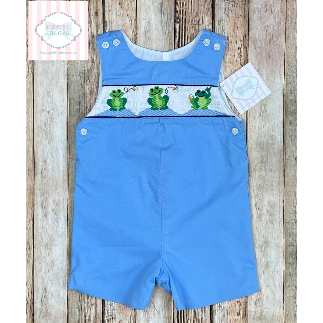 Frog themed smocked one piece 12m