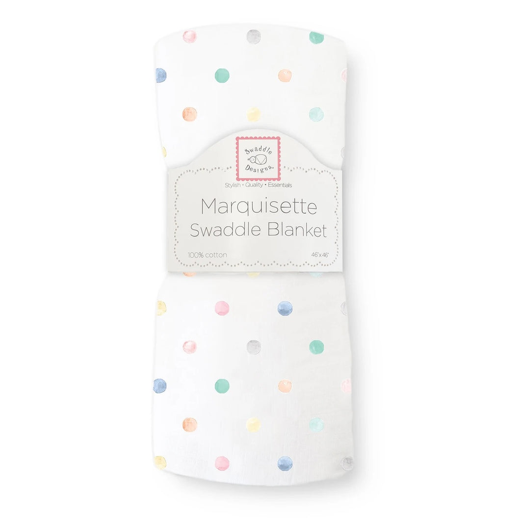 Marquisette swaddle blanket- Watercolor Mini Micro Dots