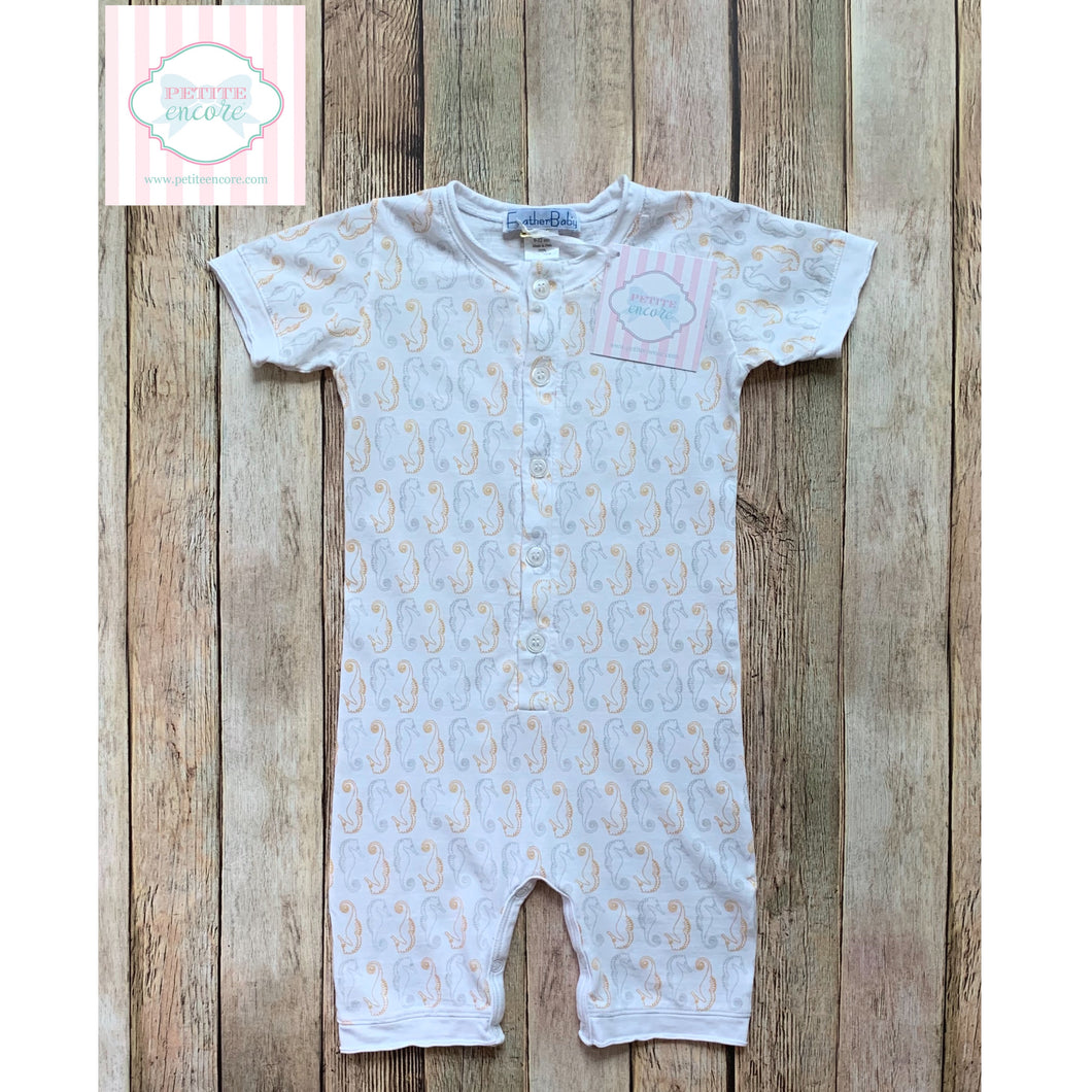 Seahorse themed one piece by Feather Baby 9-12m