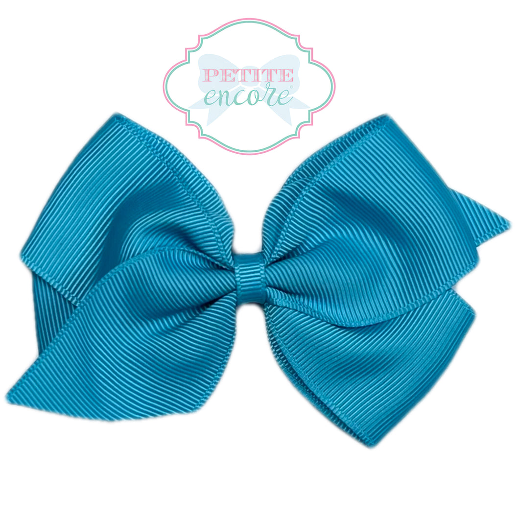 Toddler bow on alligator clip- Teal