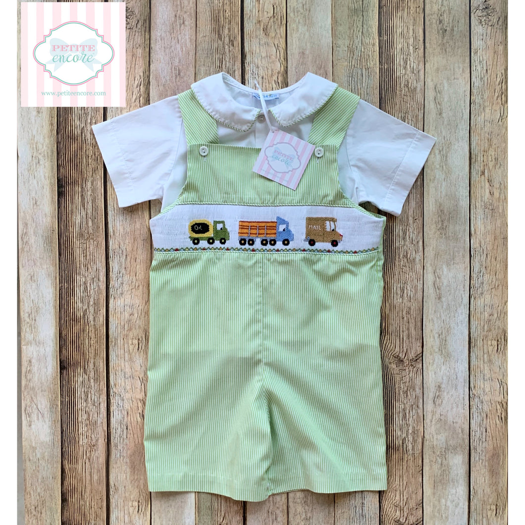 Truck themed smocked two piece by Vive La Fête 3