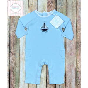 Janie and Jack sailboat themed one piece 0-3m