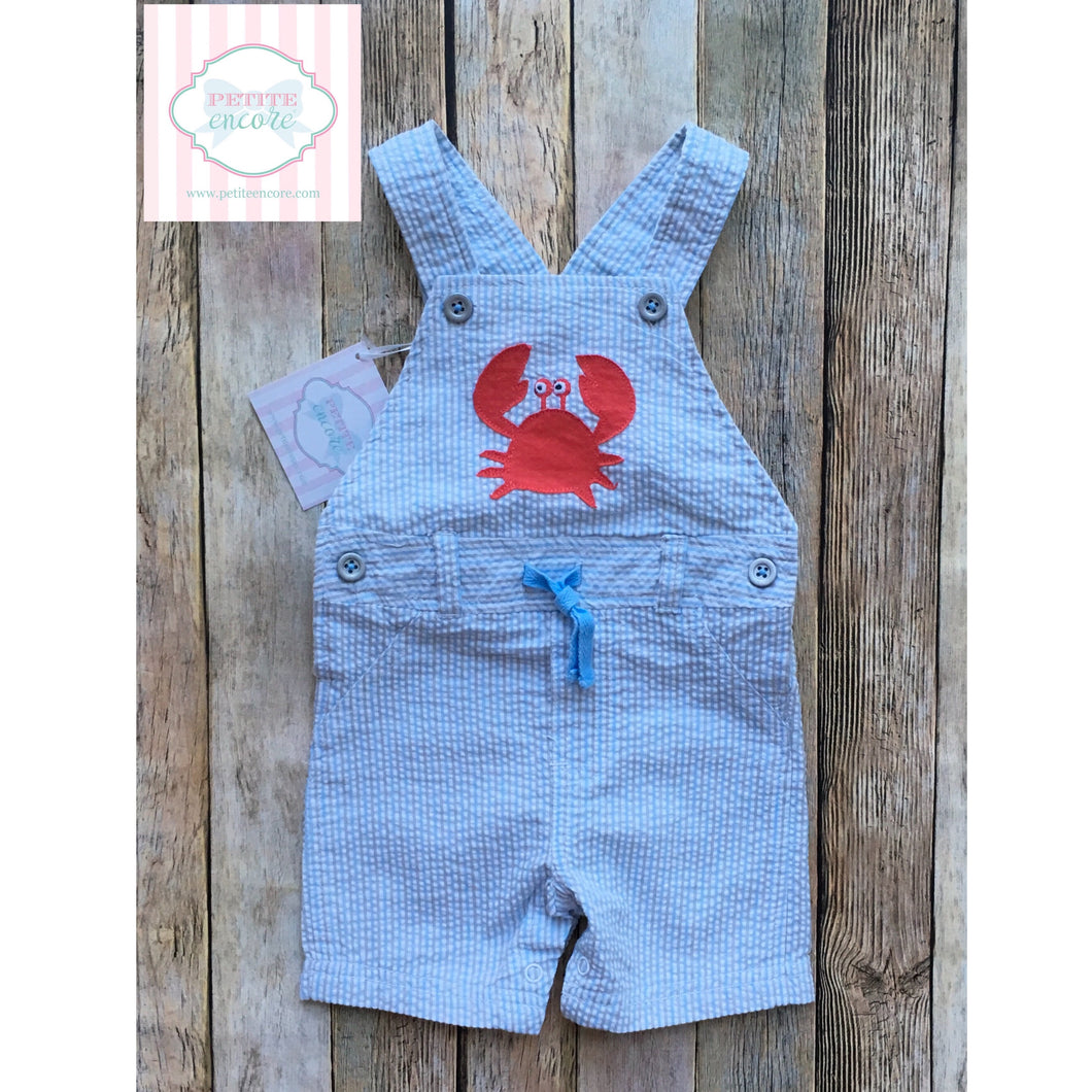 Crab themed overalls 3-6m