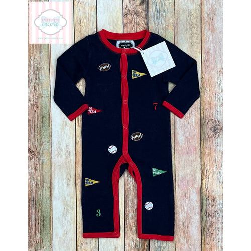 Mud Pie sports themed one piece 0-6m