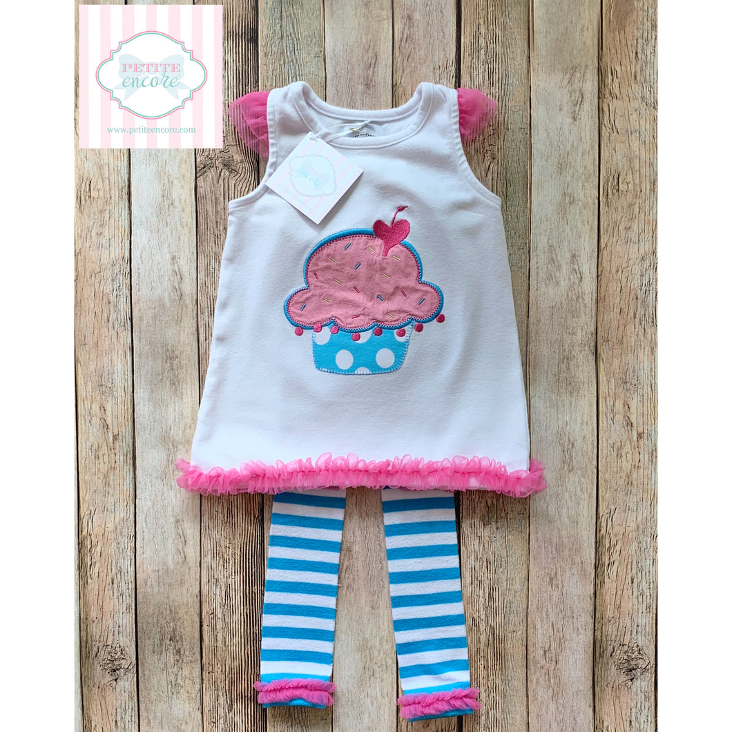 Cupcake themed two piece by Mud Pie 2T
