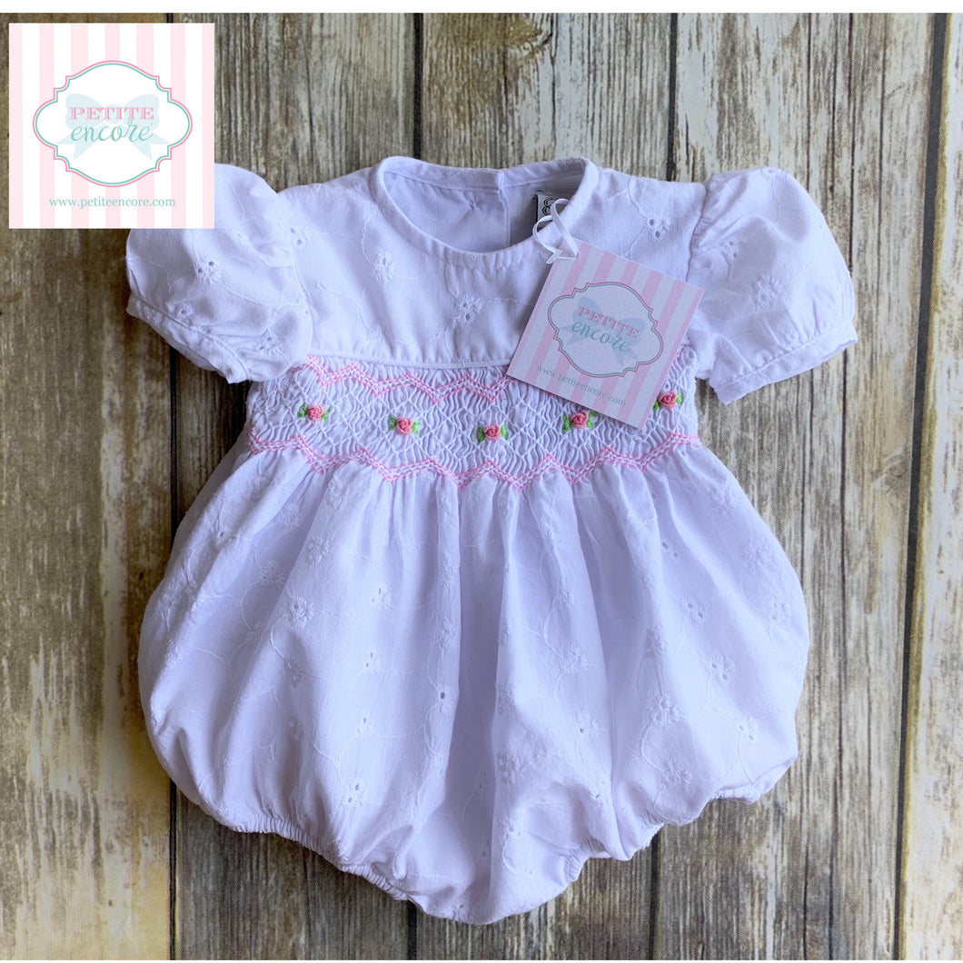 Smocked lace bubble 6m