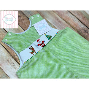 Christmas themed smocked one piece 6m