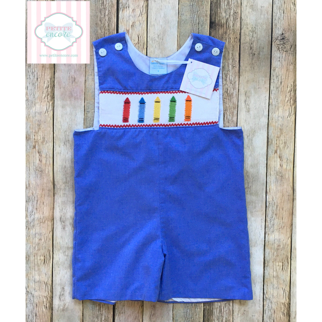 Crayon themed smocked one piece 4