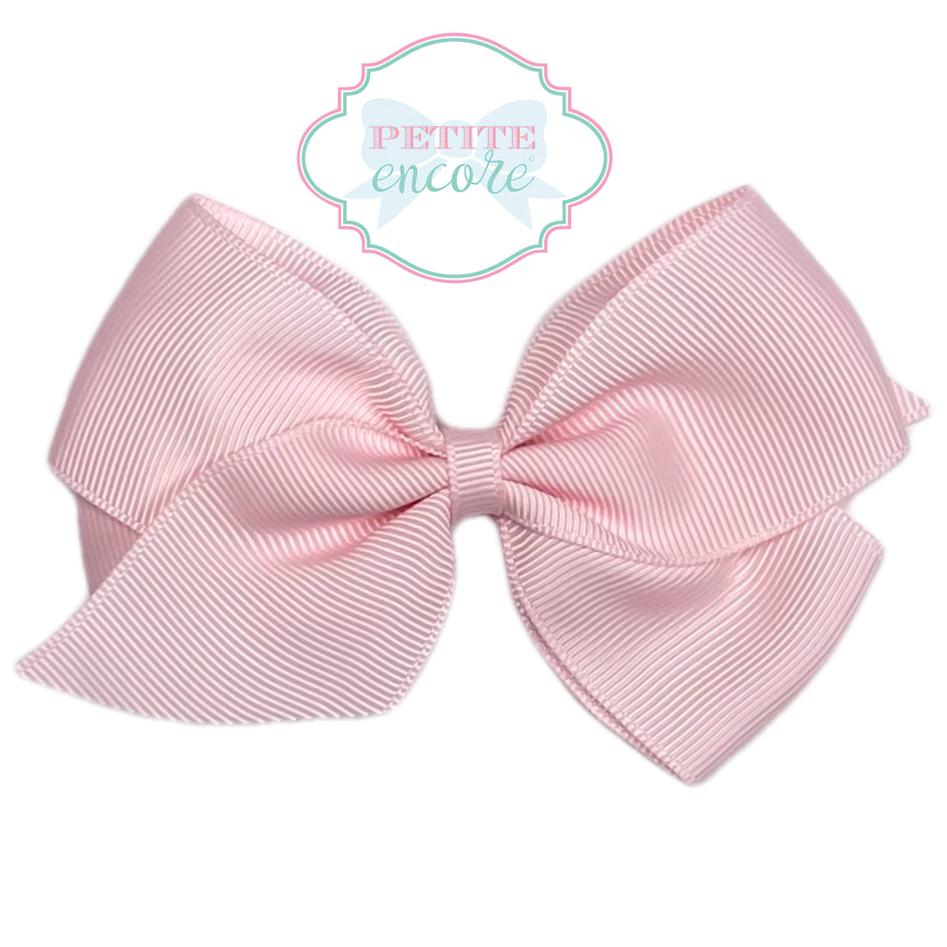 Toddler bow on alligator clip- Ballet Pink