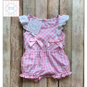 Gingham one piece 3-6m
