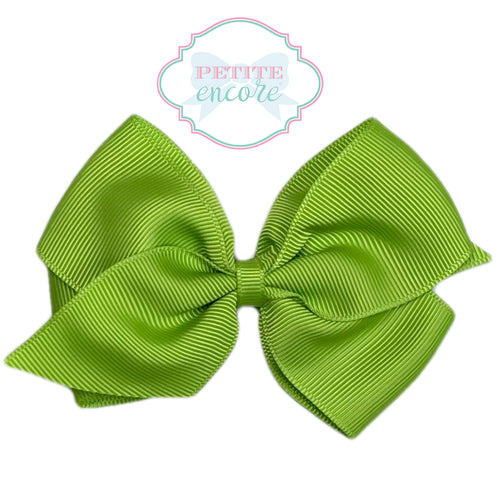 Toddler bow on alligator clip- Lime