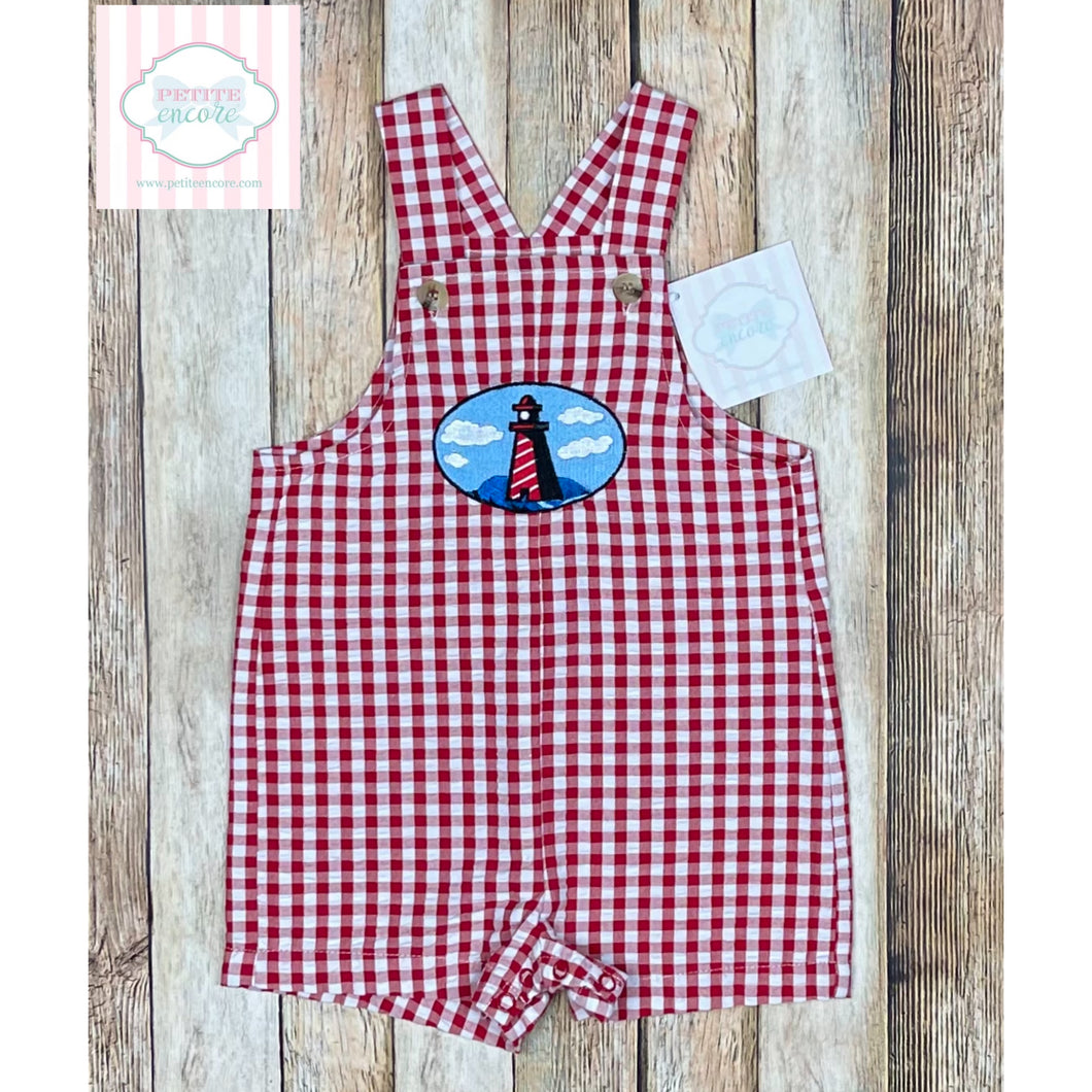 Lighthouse themed overalls 3-6m