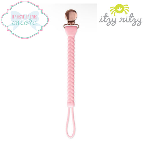 Sweetie Strap™️ Silicone Pacifier Clip- Pink Braid