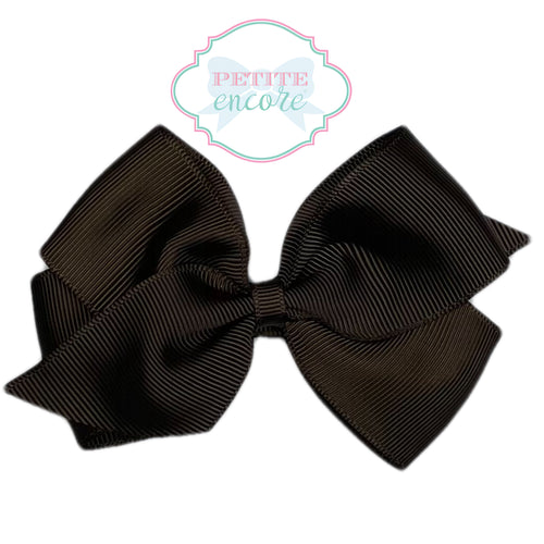 Toddler bow on alligator clip- Chocolate