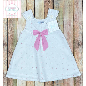 Feather Baby bow dress 12-18m