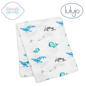 Deluxe Bamboo Swaddle Blanket- Whales