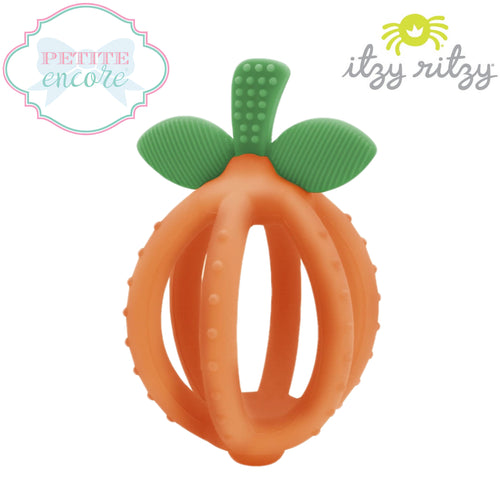 Bitzy Biter™️ Teething Ball & Training Toothbrush- Clementine