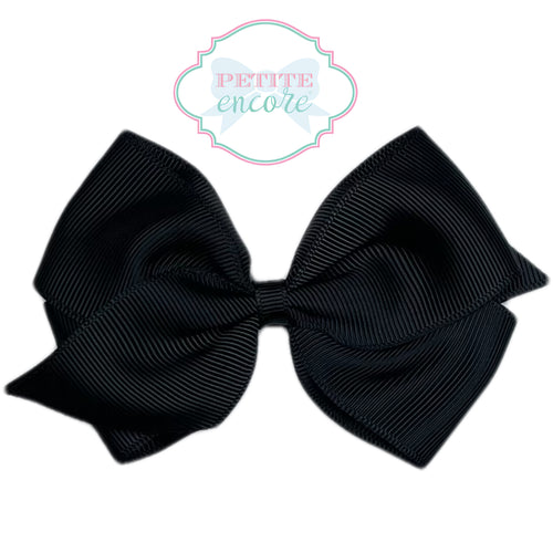 Toddler bow on alligator clip- Black