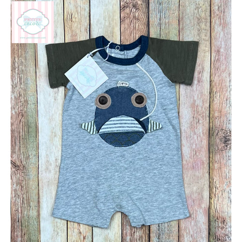 Mud Pie fish themed one piece 3-6m