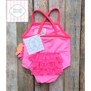 Flamingo themed swimsuit by Mud Pie Baby 0-6m