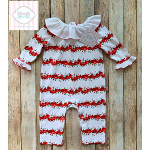 Janie and Jack rose themed one piece 3-6m