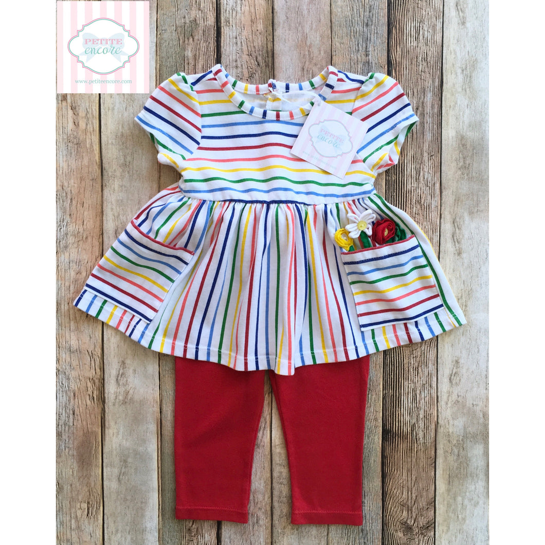 Rainbow two piece outfit 6-9m
