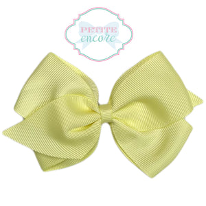 Toddler bow on alligator clip- Butter Yellow