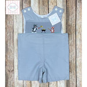 Tom and Jerry smocked one piece 24m