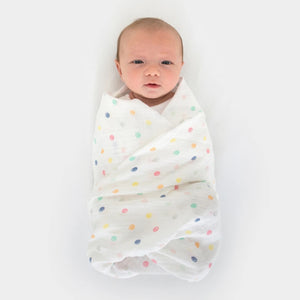 Marquisette swaddle blanket- Watercolor Mini Micro Dots