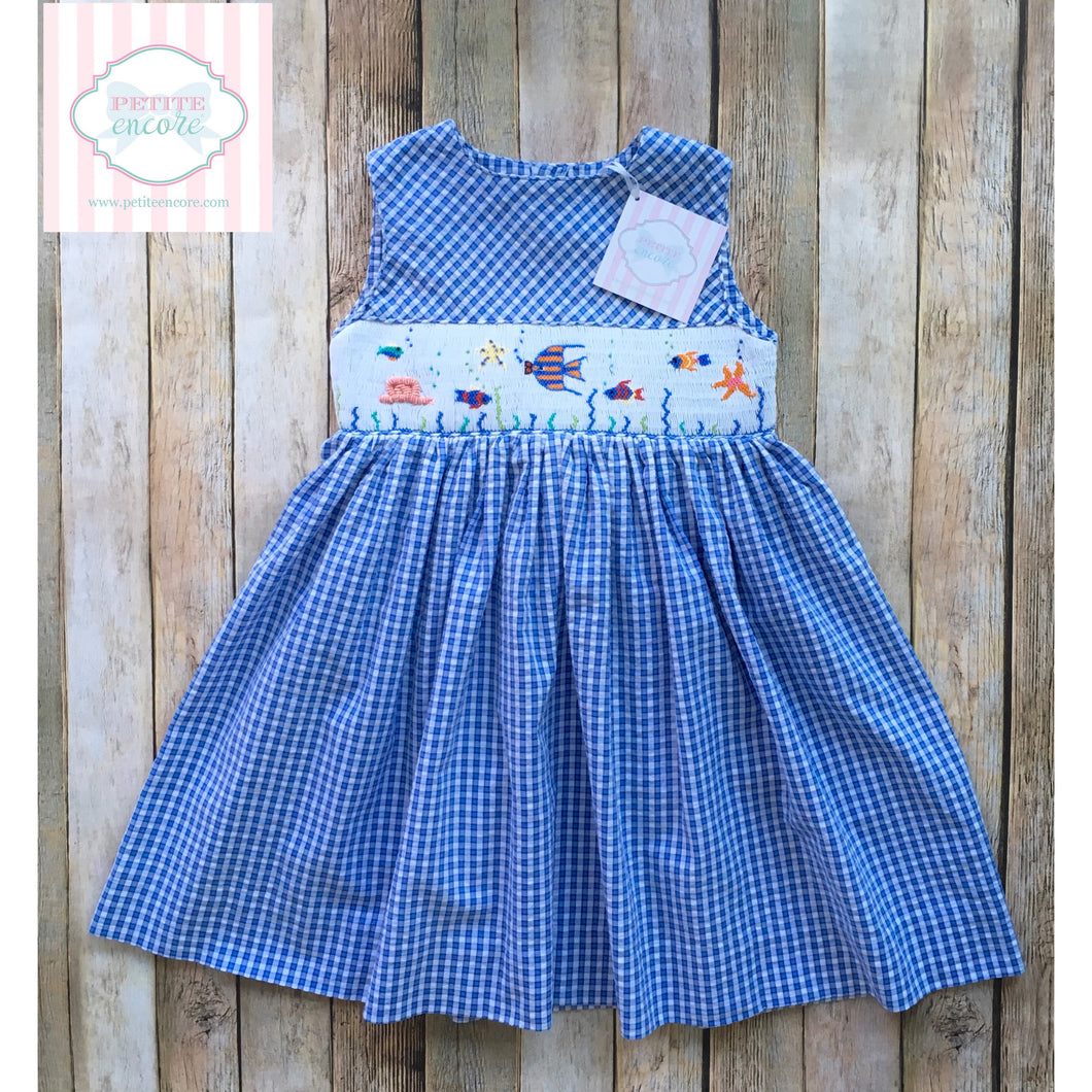 Fish themed smocked dress 3T