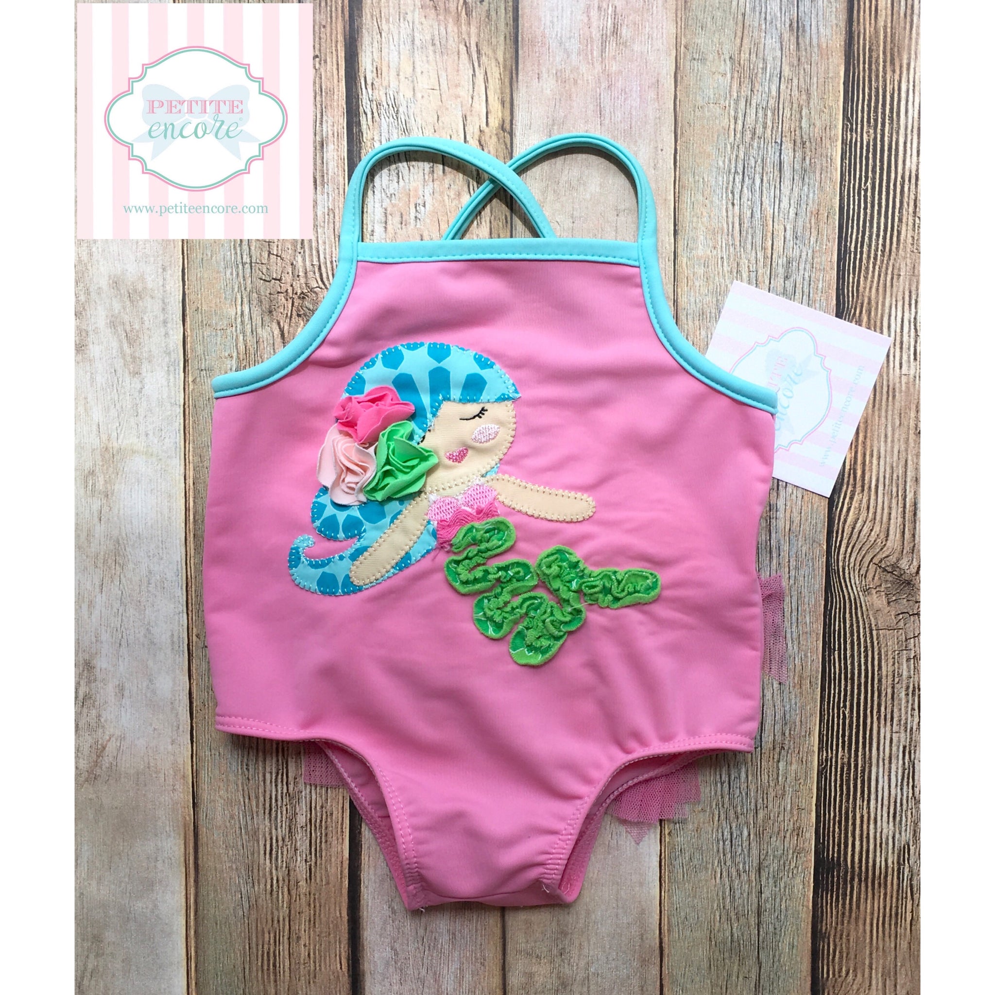 Mermaid themed swimsuit by Mud Pie Baby 6-9m – Petite Encore