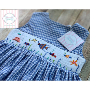 Fish themed smocked dress 3T