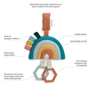 Ritzy Jingle™️ Attachable Travel Toy- Rainbow