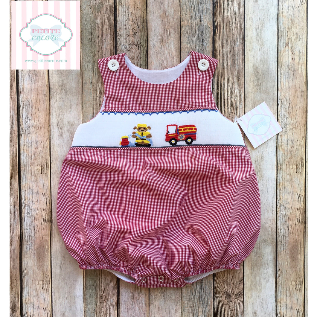 Fire truck themed smocked bubble 18m